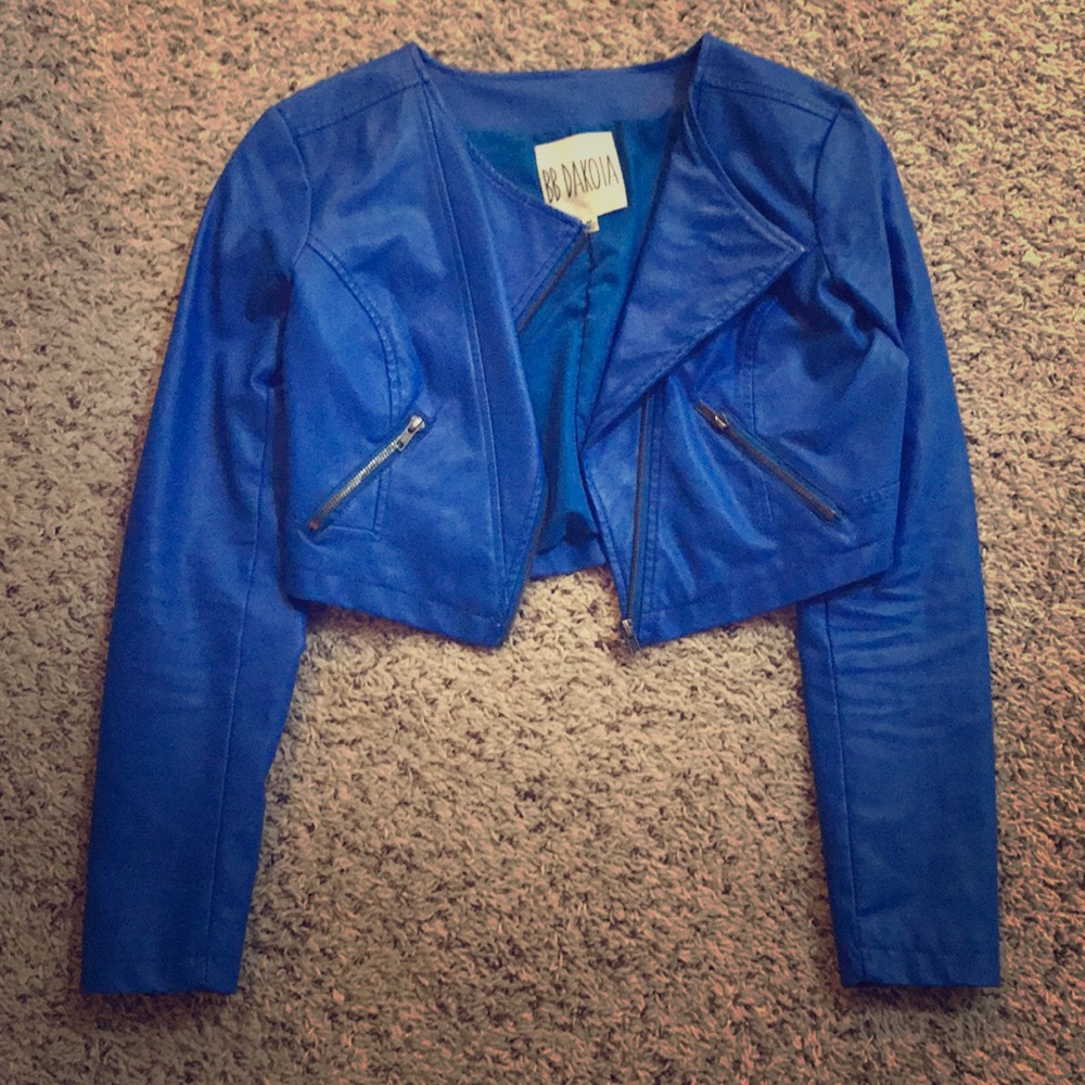 Blue Leather Jacket by B.B. Dakota